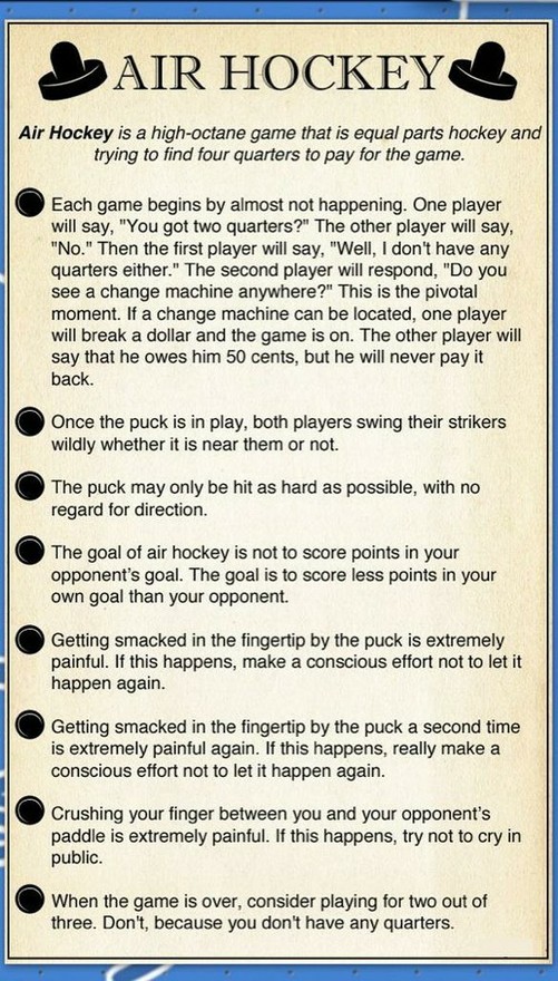Air Hockey Rules 